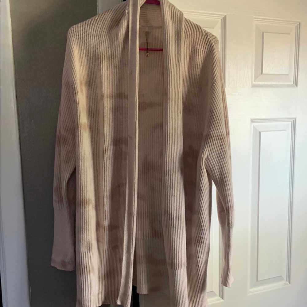 Calia Cozy Beige Open-Front Sweater